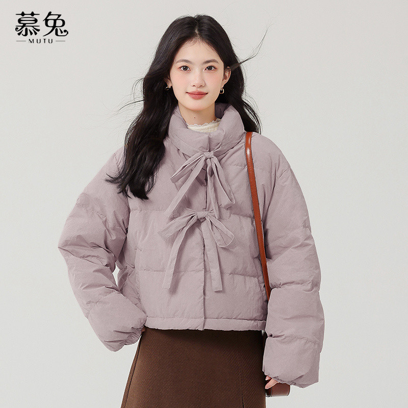 Ao Khoac Mutu Cổ Đứng Ren Dày Cotton, Phong Cách Mới, Ấm Áp Mùa Đông