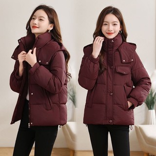 Phiên Bản Hàn Quốc Áo Khoác Đệm Phong Cách Ngắn Có Mũ Trùm Đầu Áo Khoác Mùa Đông Phong Cách Mới Rời Thời Trang Dày Lười Gió Đệm Áo Khoác Hợp Thời Trang