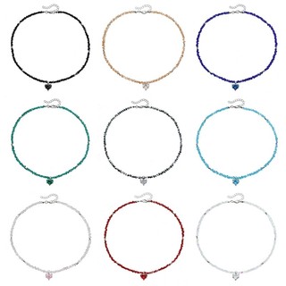 Vòng cổ hạt thủy tinh thời trang có accents trái tim tình yêu - Trang sức thủ công