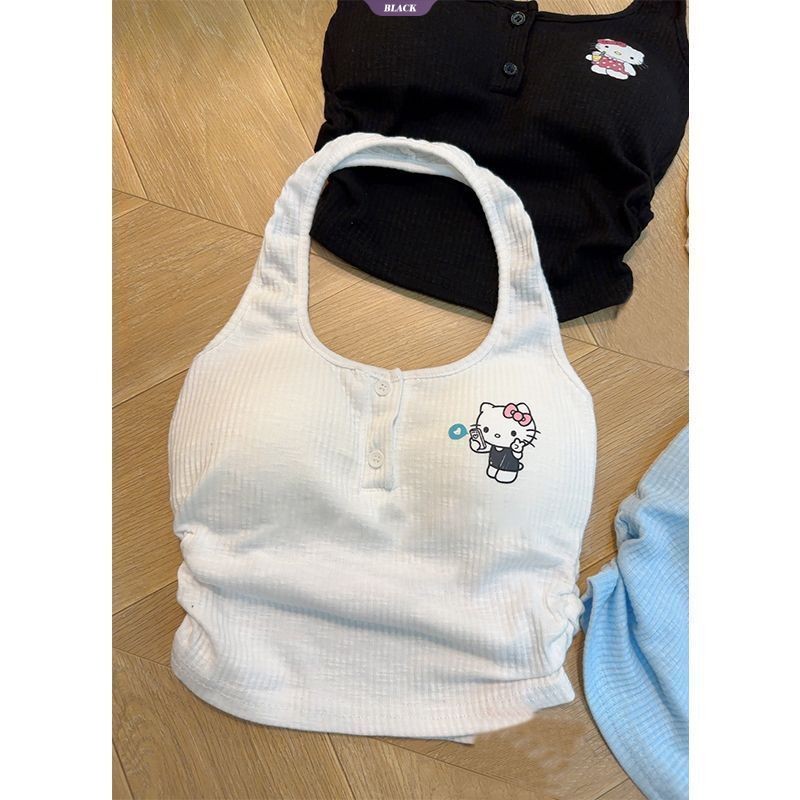 Hello Kitty Beauty Back Áo Vest Nữ Xuân Hè Mới Pure Desire Cay Girl Top Nữ Bên Trong Đáy Áo Sơ Mi [BL]