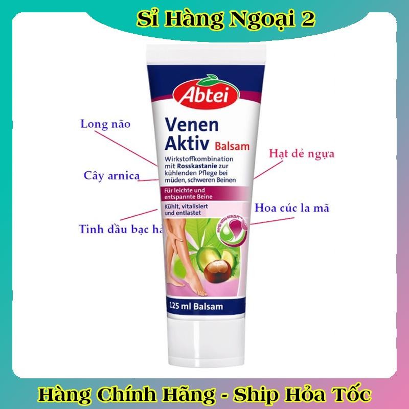 Kem Bôi giãn tĩnh mạch Abtei Venen Aktiv 125ML - Giảm suy giãn , bền vững thành mạch- Nội địa Đức date mới nhẩt