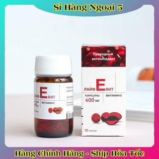 [LỌ THỦY TINH] Vitamin E Đỏ Nga Hàm Lượng 400mg LIFEVIT Giúp Làm Đẹp Da Của NGA