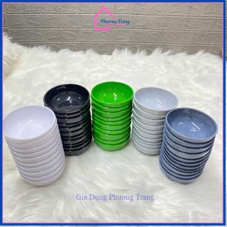 Combo 10 Chén chấm đựng gia vị tròn nhựa MELAMINE nhiều màu, bền đẹp - Phương Trang