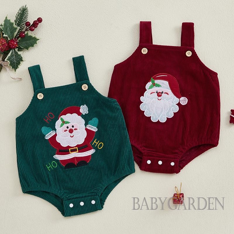 / / -Baby Bé Trai Bé Gái Quần Áo Không Tay Ông Già Noel Dây Đeo Áo Liền Quần Trang Phục Sơ Sinh