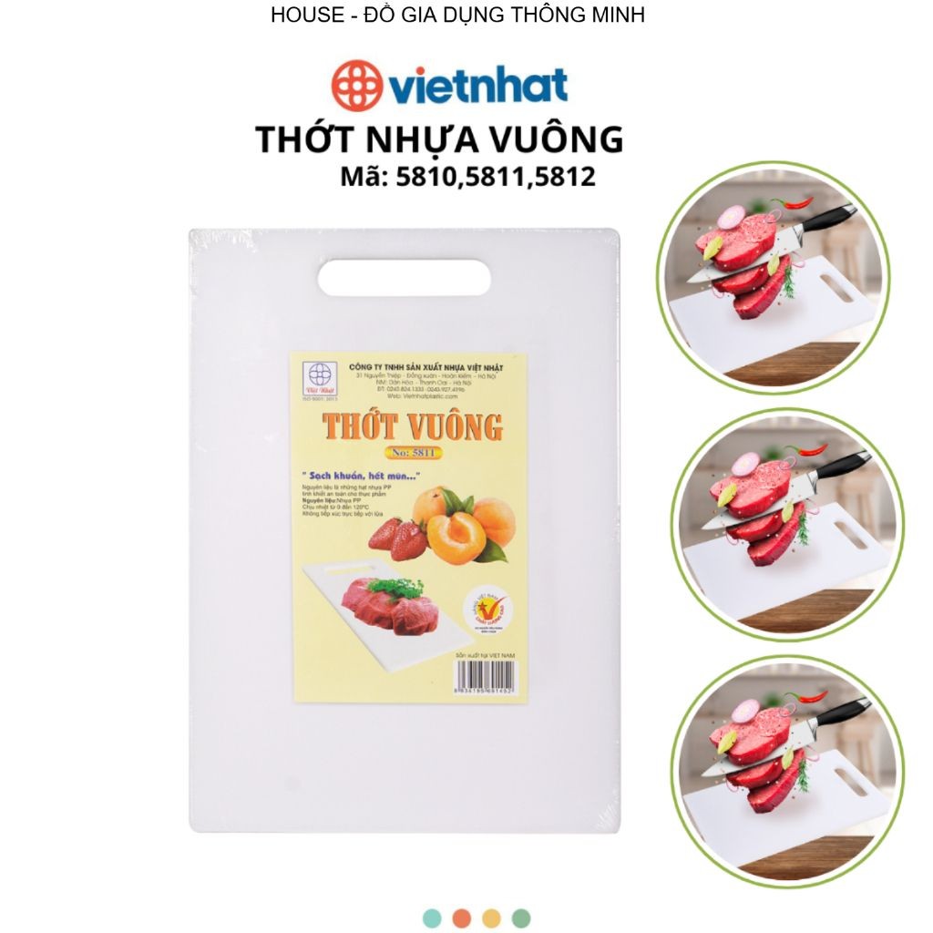 Thớt Nhựa Vuông Bền Đẹp 3 Size Chính Hãng VIỆT NHẬT