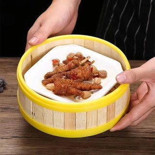 SWEETASHAHEARTS 1 Cái Giỏ Hấp, Máy Hấp Tre Đa Năng Handmade, Có Nắp 3.5-8 inch Dụng Cụ Nấu Ăn Nhà Bếp Nấu Cơm Dính