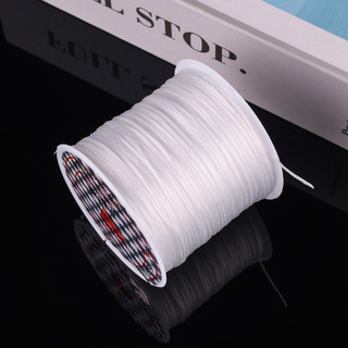 50m Dây thun phẳng đàn hồi chống mài mòn, hạt phật phẳng bằng lụa trong suốt màu đỏ, dây thun DIY làm vòng tay thủ công