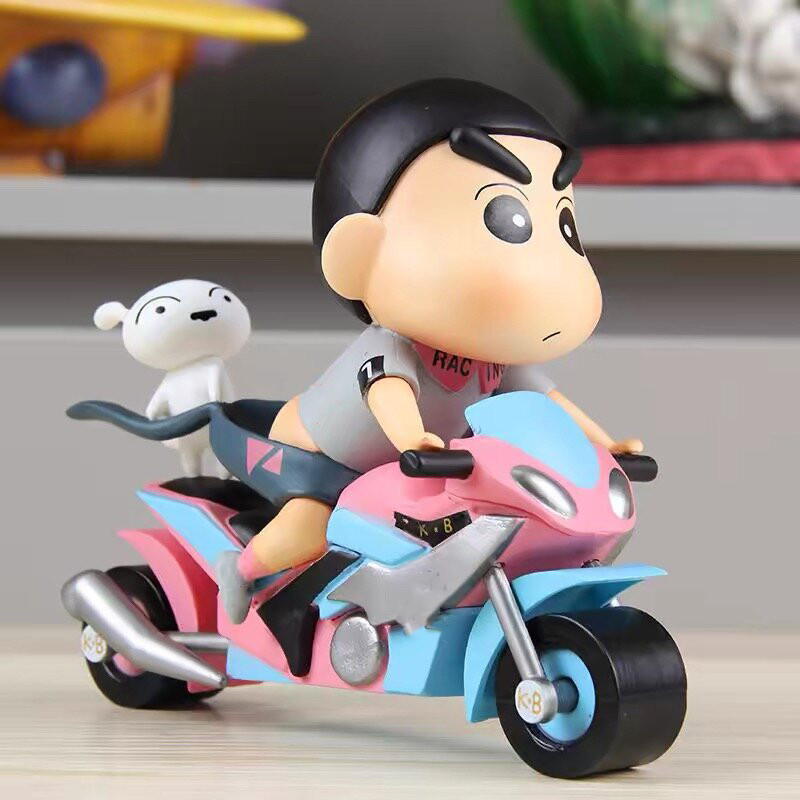 Crayon Shin-Chan Gk Đầu Máy10Cm Mẫu Nohara Shinnosuke Đua Xe Máy Đồ Trang Trí Búp Bê Phòng Trang Trí Bàn Làm Việc Đồ Chơi Người Lớn