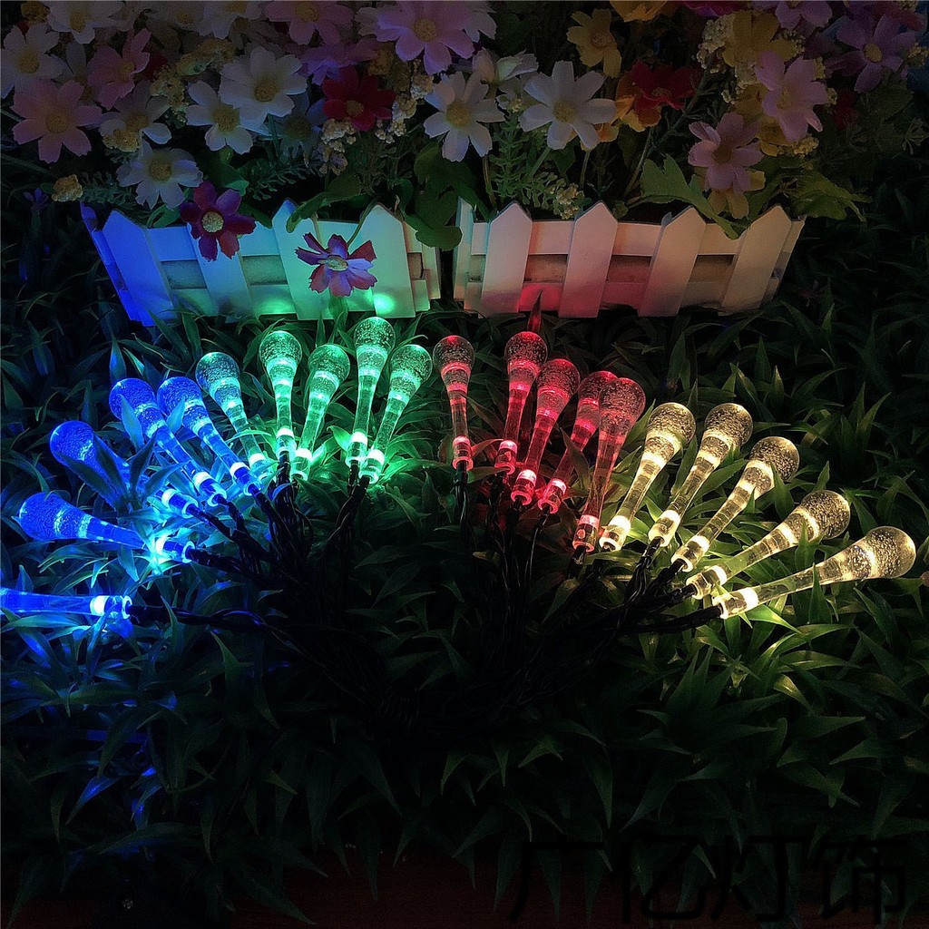 [ HỎA TỐC ] Đèn Led Dài 10M Hình Giọt Nước 28 bóng đèn Có Đầu Nối, đèn trang trí vàng ấm và đủ màu trang trí tết, noel
