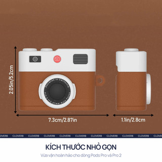Ốp AirPods Pro 3 Silicone Hình Camera Retro Kèm Móc Khóa