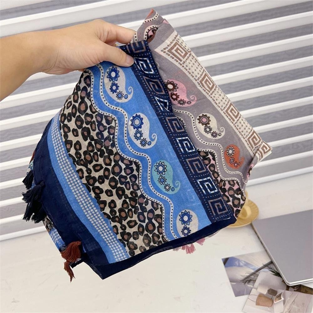 Khăn choàng mềm dài TRACEILLOIAN, Khăn quàng tua rua nữ in hình hạt điều, Khăn choàng Bohemian mỏng thời trang cổ điển 180 * 90cm ấm áp mùa đông