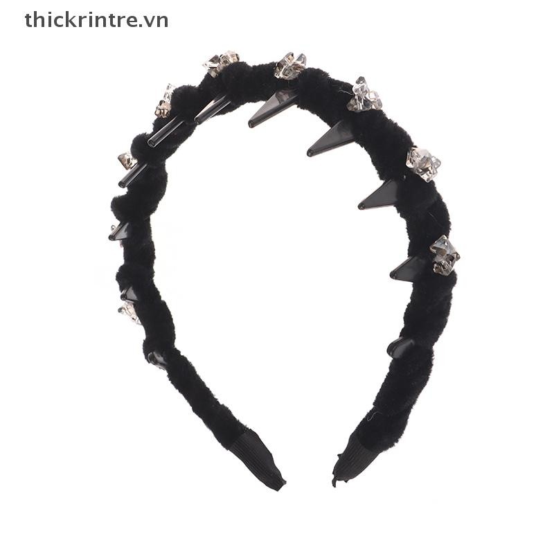 Thi Pháp Sang Trọng Pha Lê Đen Tóc Vòng Hàn Quốc Vintage Tính Khí Tóc Cho Bé Gái Phụ Kiện Tóc Mũ VN