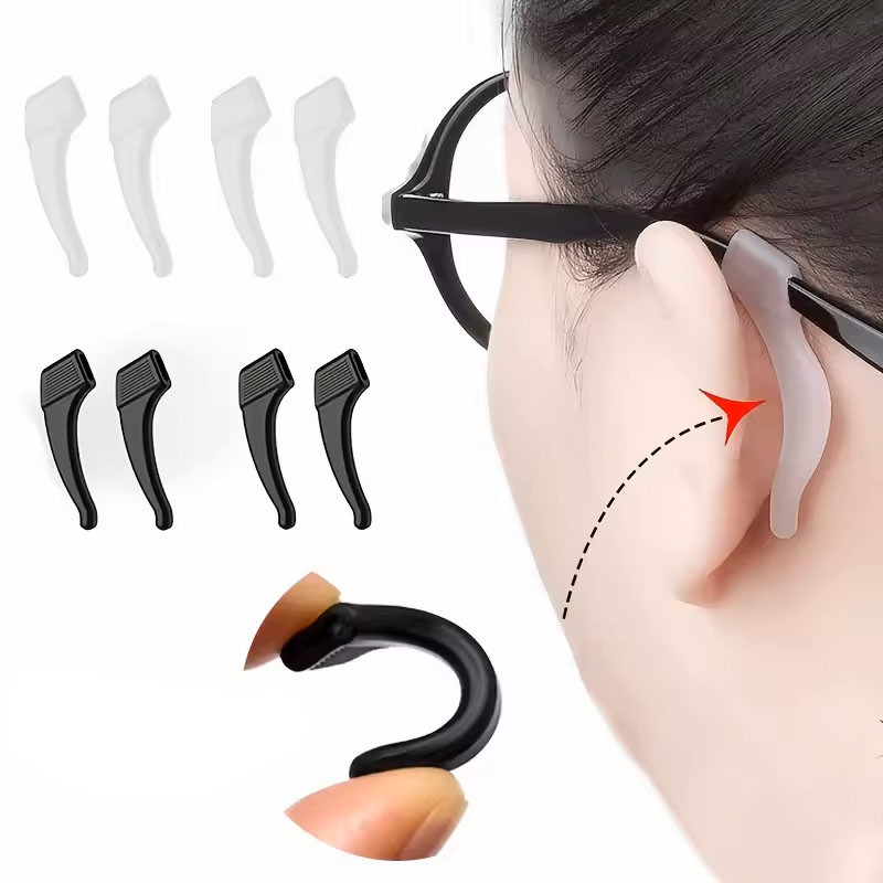 Kính Mắt Tai Kẹp Thoải Mái Chống Trơn Trượt Giá Đỡ, Kính Mắt Silicon Mềm Đầu Đền Tay Giữ Kính Mát