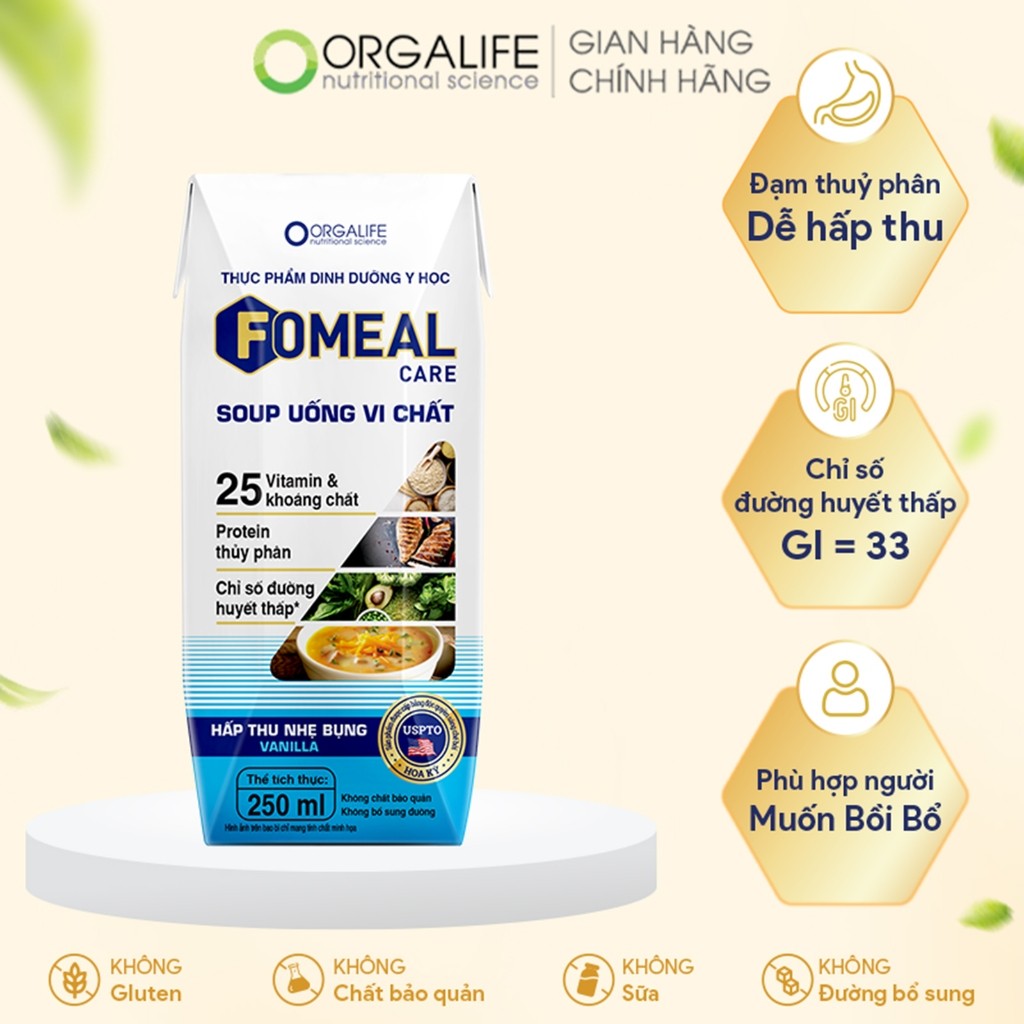 Ảnh Combo 3 - 15 ngày thay thế bữa ăn, dễ hấp thu, tăng đề kháng Fomeal care (250ml/hộp) 1