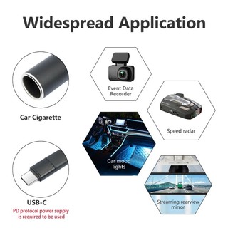 CLI USB C Male to Lighter Adapter 5V sang 12V Type C Cắm cho thiết bị ô tô Bộ chuyển đổi nguồn điện