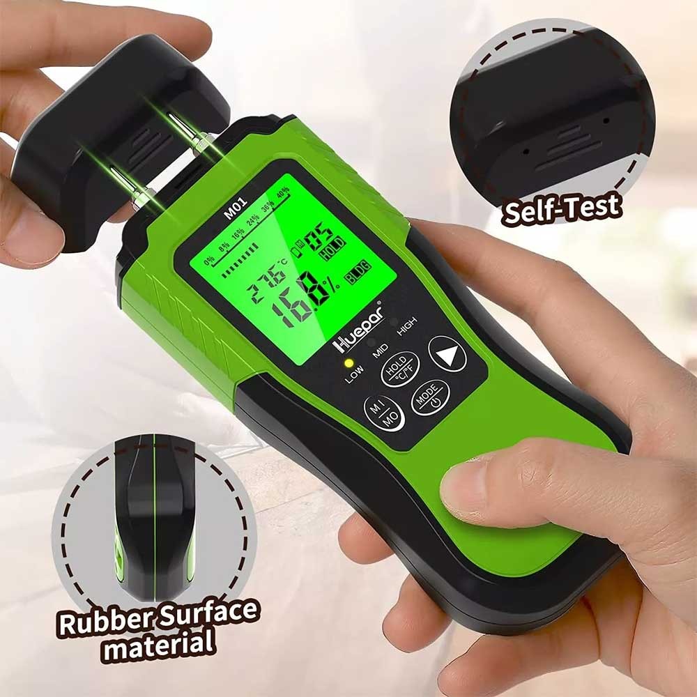 Wood Moisture Meter Wall Concrete Cement Brick Digital Humidity Meter ...