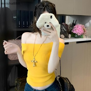 Meisha888 Nữ Tay Ngắn Ngoài Vai Áo Màu Trơn Phù Hợp Với Áo Thun Gợi Cảm Đẹp
