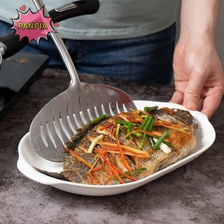 Pnpia Thép Không Gỉ Lớn Cá Chiên Thìa Trứng Chảo Muỗng Chống Dính Tay Cầm Dài Bít Tết Có Rãnh Xẻng Phẳng Dụng Cụ Nấu Ăn Nhà Bếp Boutique