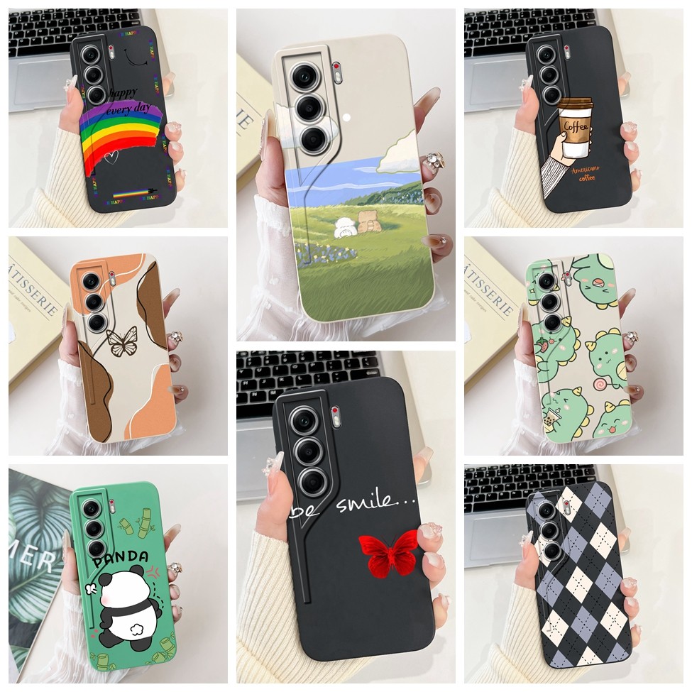 Ốp Lưng Tecno Camon 40 CM5 Thời Trang Họa Tiết Mèo Dễ Thương Vỏ Silicon Ốp Lưng Tecno Camon 40 4G Vỏ Điện Thoại Chống Sốc
