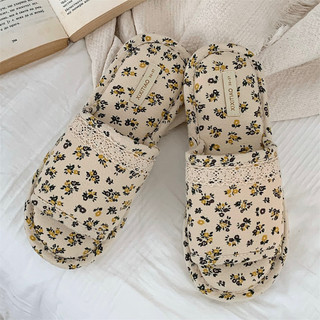Xixitiao Dép Vải Lanh Dành Cho Nữ Họa Tiết Hoa Phù Hợp Cho Mọi Mùa Và Dùng Trong Nhà