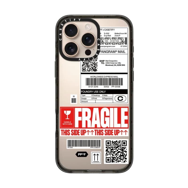 Casetify X FRAGILE Tác Động Từ Hút Cứng Acrylic Ốp Lưng Cho Apple IPhone 12 13 14 15 16 Pro Max Plus Có Hộp