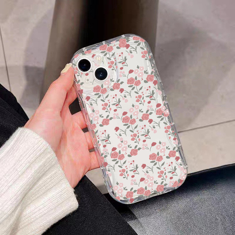 Ốp Lưng In Hình Hoa Cho Xiaomi Redmi Note 14 4G 13 14 Pro Plus 5G Redmi 13 12 14C Ốp Lưng Kem Trong Suốt Vồng Cạnh Hoa TPU Camera Bảo Vệ Silicon