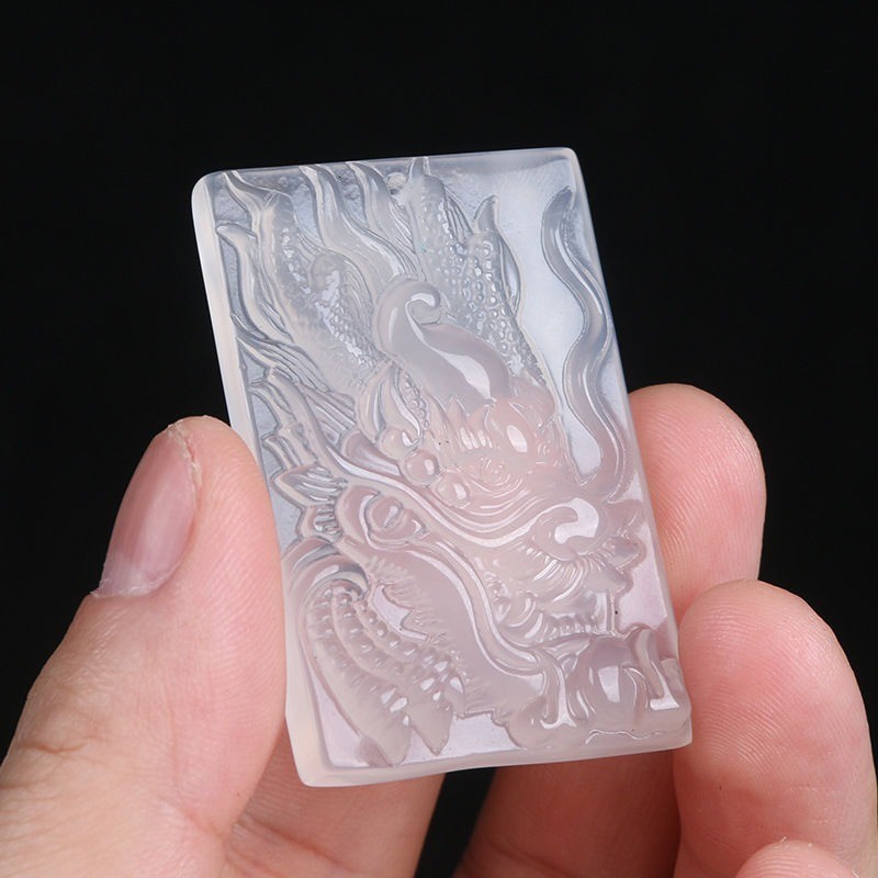 Ice Chalcedony Mã Não Rồng Bốn Biển Rồng Thương Hiệu Mặt Dây Chuyền Nam Vòng Cổ Mặt Dây Chuyền