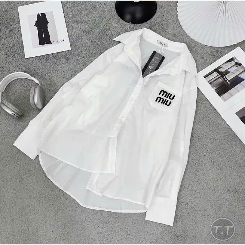 Áo Sơ Mi Mi Mi In Ngực và Lưng KCloset Somi Nữ Chất Cotton Mềm Mịn Nữ Tính NA710