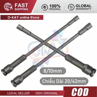 Đầu Tuýp 8mm 10mm Dài 20/42cm – Chân Bulong 1/2 Inch, Thép CR-V Cứng Bền, Dùng Cho Cần Siết, Sửa Chữa Máy Móc