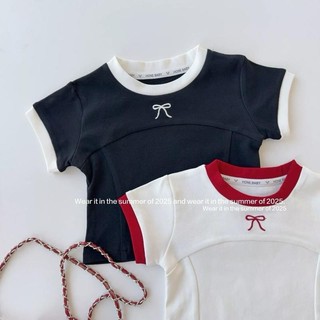 A55-[tomnaukids] Áo cộc tay thêu nơ cho bé gái size từ 8-35Kg