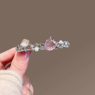 MAUROPOLI Kẹp Tóc Nữ Bột Đá Dâu Kim Loại Phong Cách Mới Ngọt Ngào Dễ Thương, Mỏ Vịt Gãy Tóc, Trái Tim