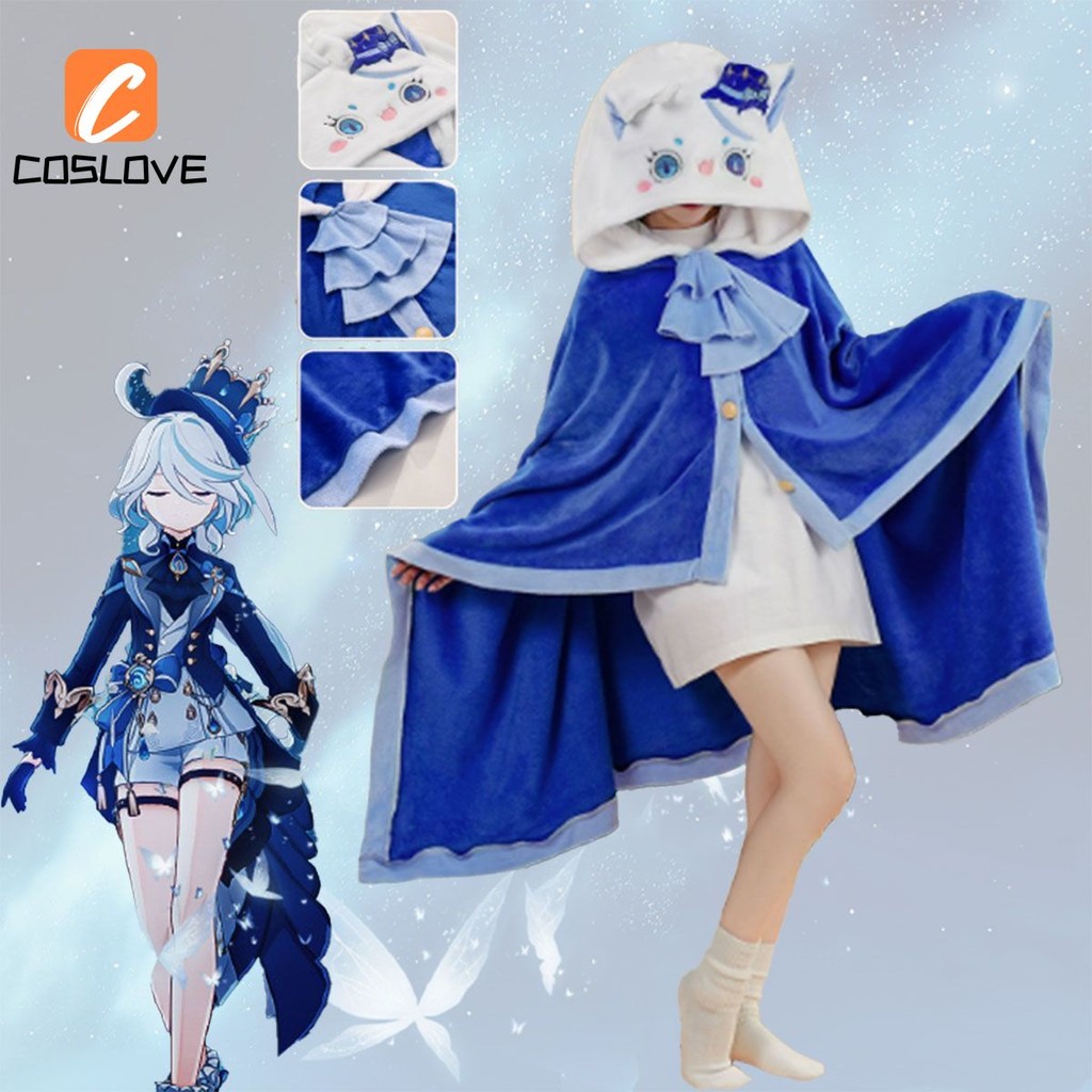 Anime Trò Chơi Genshin Tác Động Furina Quạt Làm Cosplay Áo Mùa Hè Hàng Ngày Bộ Đồ Ngủ Áo Choàng Cosplay Trang Phục Áo Dài