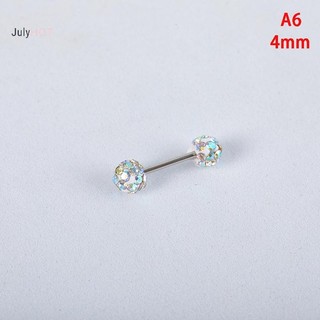 JULYHOT Thời Trang Thép Titan Unisex Nam Nữ Tròn Pha Lê Zircon Tai Bông Tai Thời Trang Sáng Bóng Sụn Xuyên Trang Sức Massivedeals