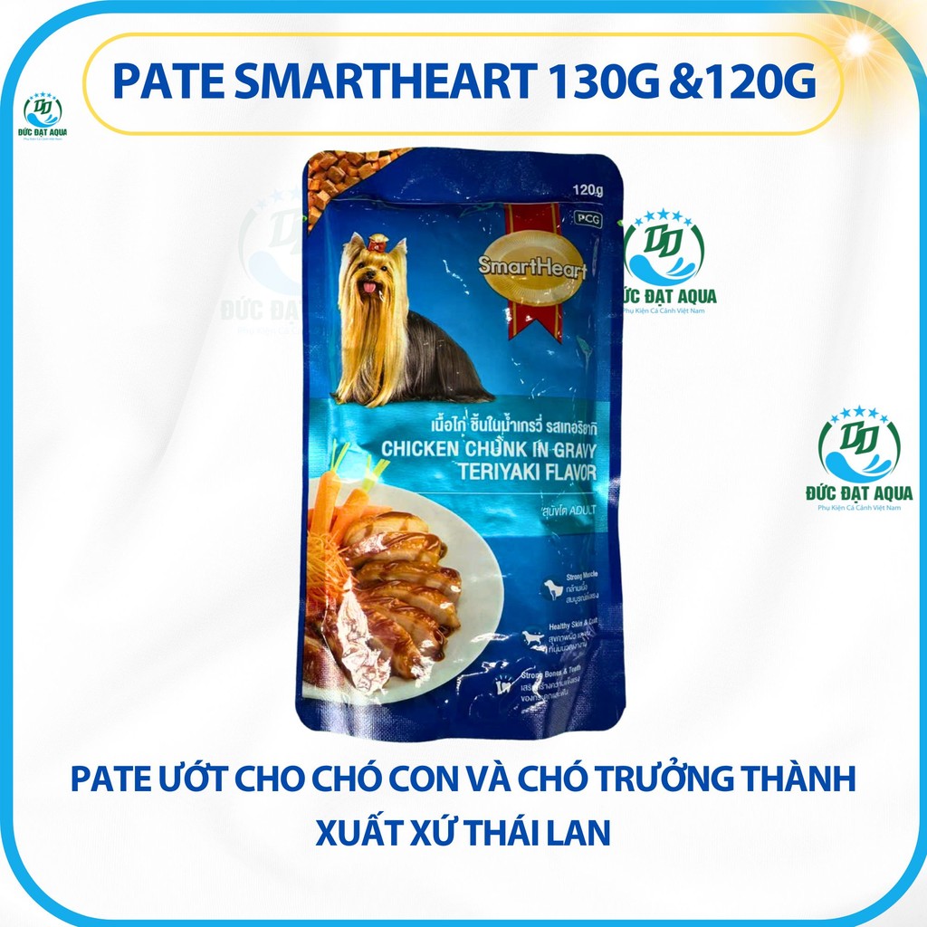 pate smarthear 130g & 120g giành cho chó trưởng thành và chó con , hàng chính hãng ( combo 4 gói ) 8