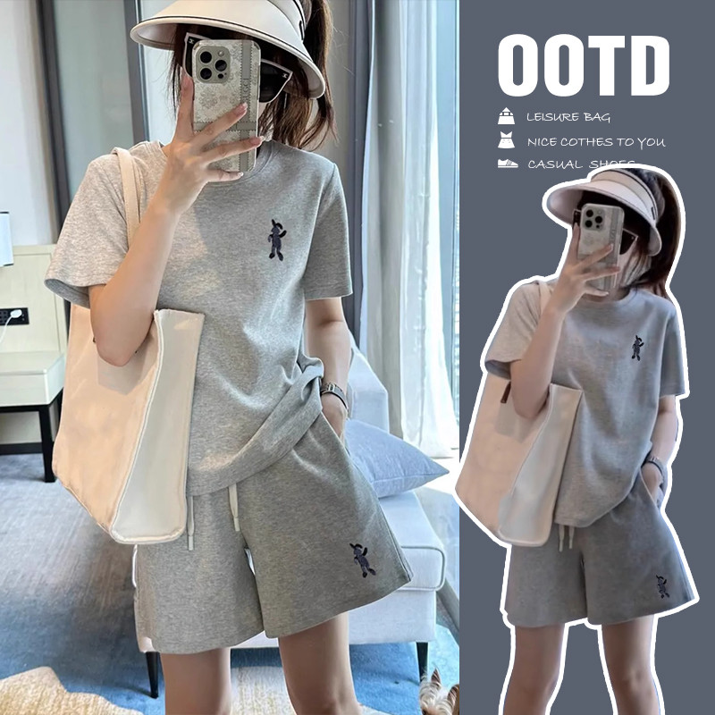 Bộ đồ bà bầu Quần Short nâng bụng mùa hè + Bộ đồ hai mảnh ngắn tay