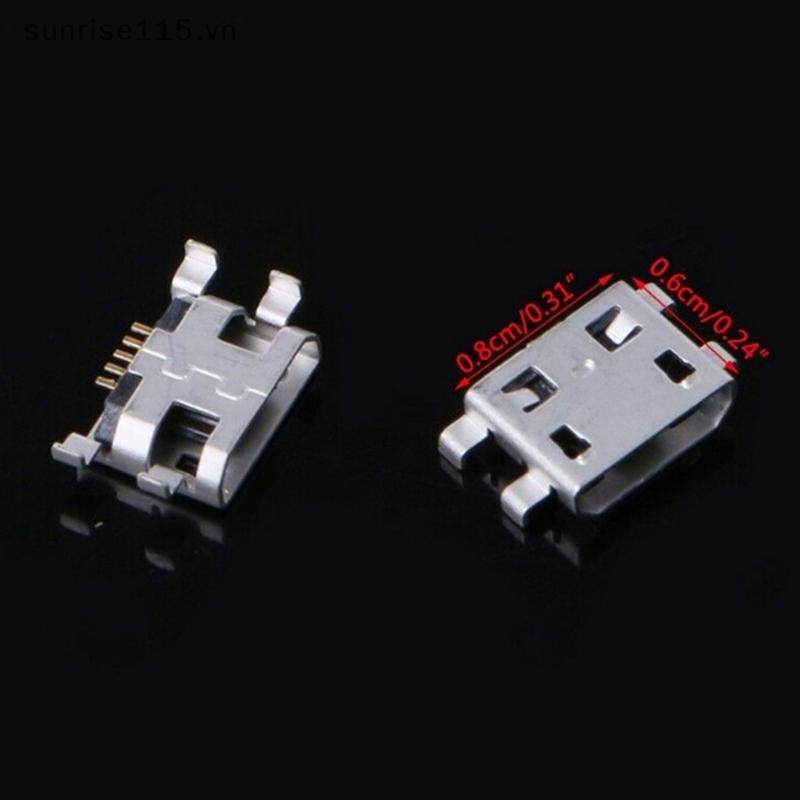 Srvn 10 Chiếc Loại B micro usb 5 pin Nữ Sạc Gắn Kết Cắm Cổng Kết Nối Ổ Cắm.