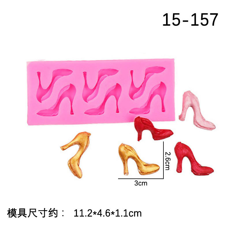 DIY Lip Giày cao gót Silicone Khuôn sô cô la Bánh kẹo mềm Trang trí khuôn