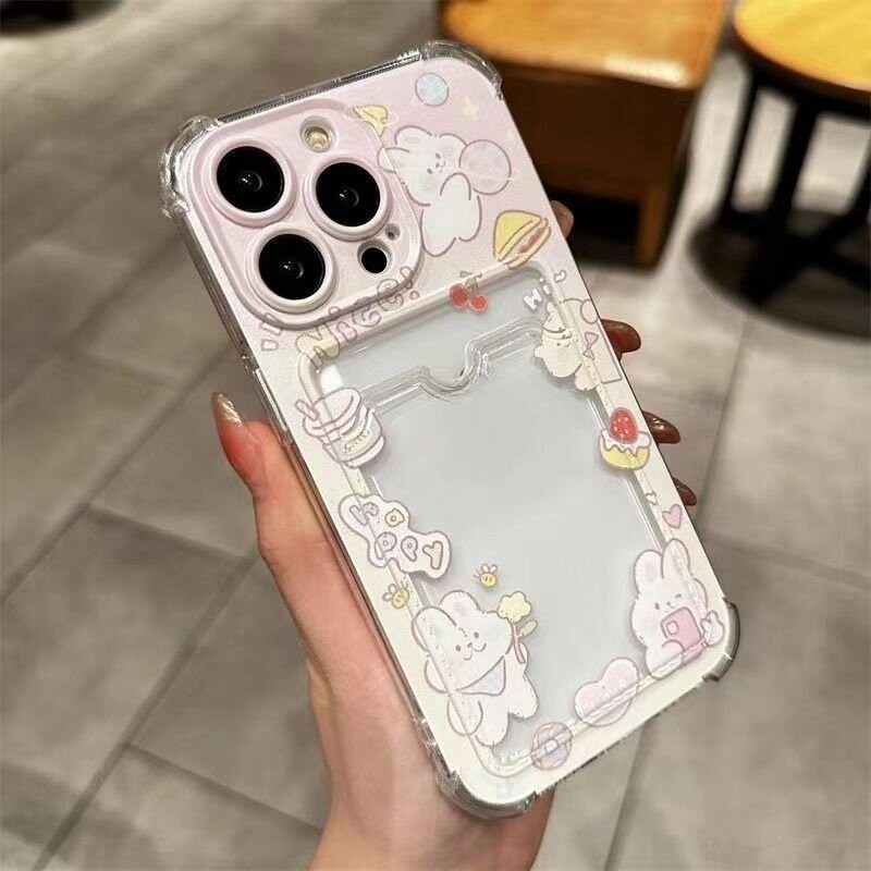 Ốp Lưng Điện Thoại Samsung Galaxy A55 5G A54 A53 A35 A34 A52 A15 A14 A23 A24 A04 A04E A05 A05S A33 A51 A71 A50 A50S Shell INS Phim Hoạt Hình Hàn Quốc Gấu Thỏ Thẻ Ảnh Ví