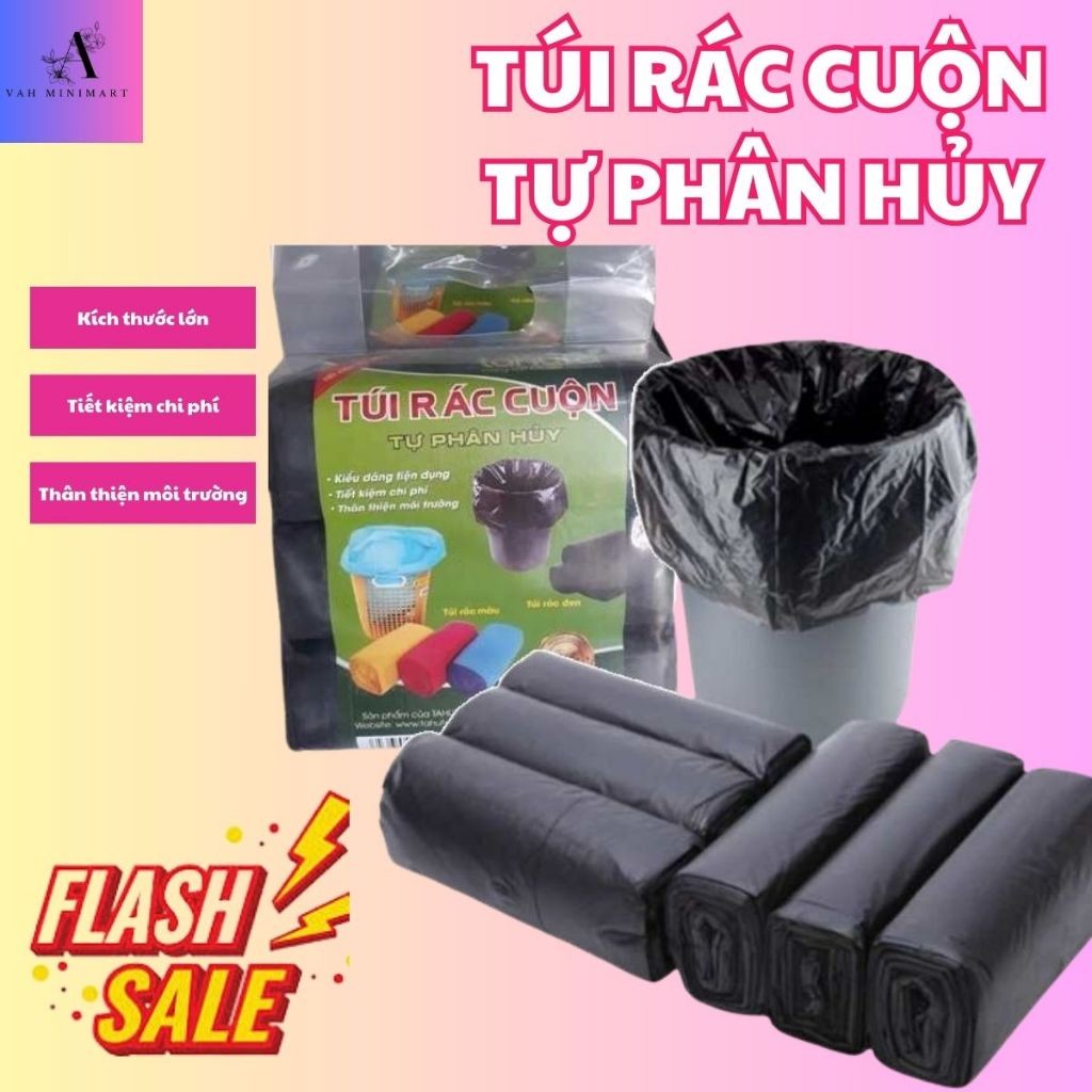 Bịch 3 Cuộn Túi Rác Tự Phân Hủy - Bao Rác Đen Kích Thước Lớn 55*65 cm ...