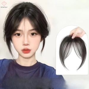 Phần giữa Fake Bangs Fringe Tổng hợp Topper Hairpiece Clip-In Bang Nối dài Đóng cửa vô hình tự nhiên