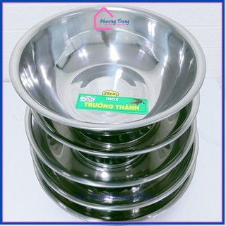 Thau inox Trường Thành cao cấp loại dày, nặng, đẹp, đường kính 16cm - 38cm - Tô inox hàng Việt Nam