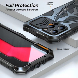 [LUPHIE] Vỏ điện thoại chống sốc bằng kim loại nhôm nặng + silicon cho iPhone 17 Pro Max 16 15 14 13 ProMax Vỏ giáp bảo vệ quân sự