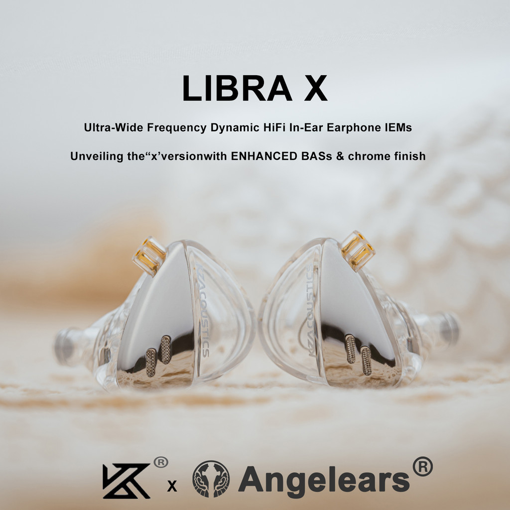 Kz Angelears Libra X Tai nghe nhét tai HiFi động tần số siêu mỏng Màn hình IEMs với cáp có thể thay thế 0,75
