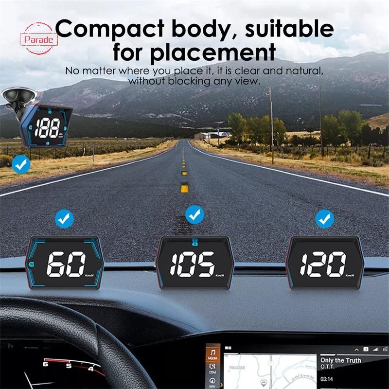Cuộc diễu hành Quá Tốc Độ Báo Động Phụ Kiện Xe G20 Cho Ô Tô Xe Tải Xe Buýt GPS Kỹ Thuật Số La Bàn Đồng Hồ Tốc Độ Phông Chữ Lớn Lên Màn Hình Ô Tô HUD VN