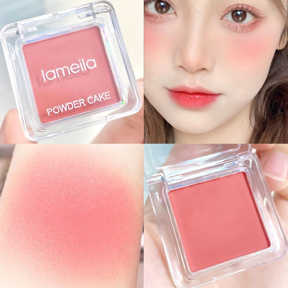 Bảng phấn má hồng đơn sắc Beauty Blusher Powder Highlighter Up Make Contour Mỹ phẩm Gloss J4c9