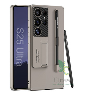 Vỏ bọc giá đỡ khe cắm bút Slim S cho Samsung Galaxy S25 S24 S23 Ultra S25 Plus Vỏ chân đế siêu mỏng (có bút)