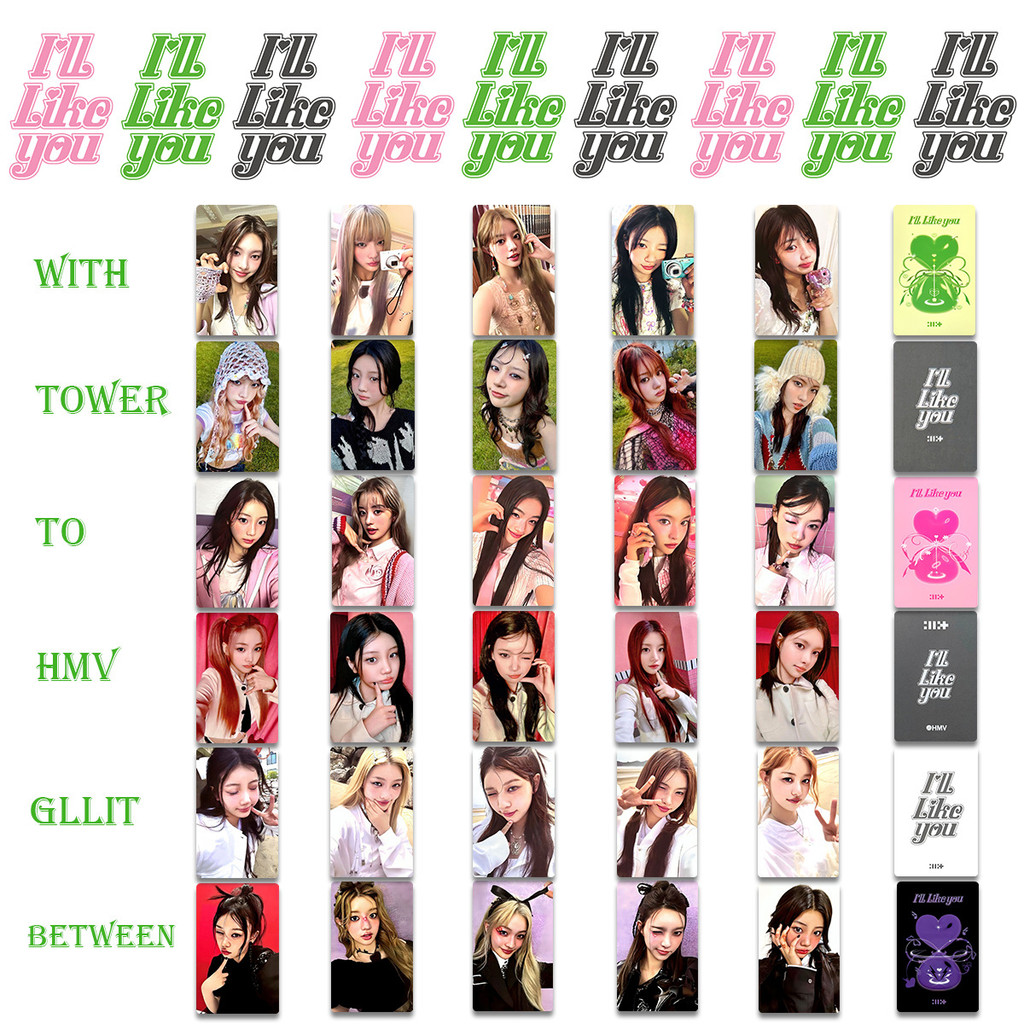 HK1 5 Cái / bộ ILLIT photo ILL LIKE YOU album GLLIT YUNAH MINJU MOKA WONHEE IROHA LOMO card KH1