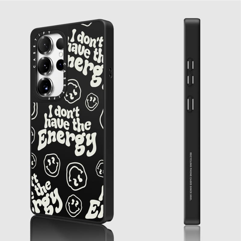 Casetify X Energy Case Matte Black & Sliver Mirror Vỏ hút từ tính Samsung Galaxy S23 S24 S25 Ultra Plus Mặt sau cứng có hộp khắc logo