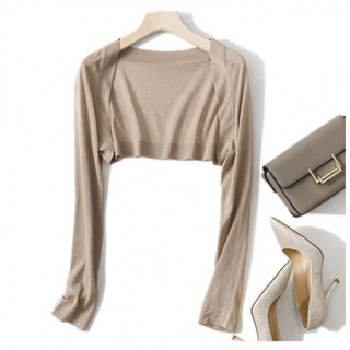 Áo len Cardigan ASDFGER, Khăn choàng chống nắng mỏng dài tay, Chống nắng thời trang Màu trơn Phù hợp với Áo khoác ngoài Quần áo nữ
