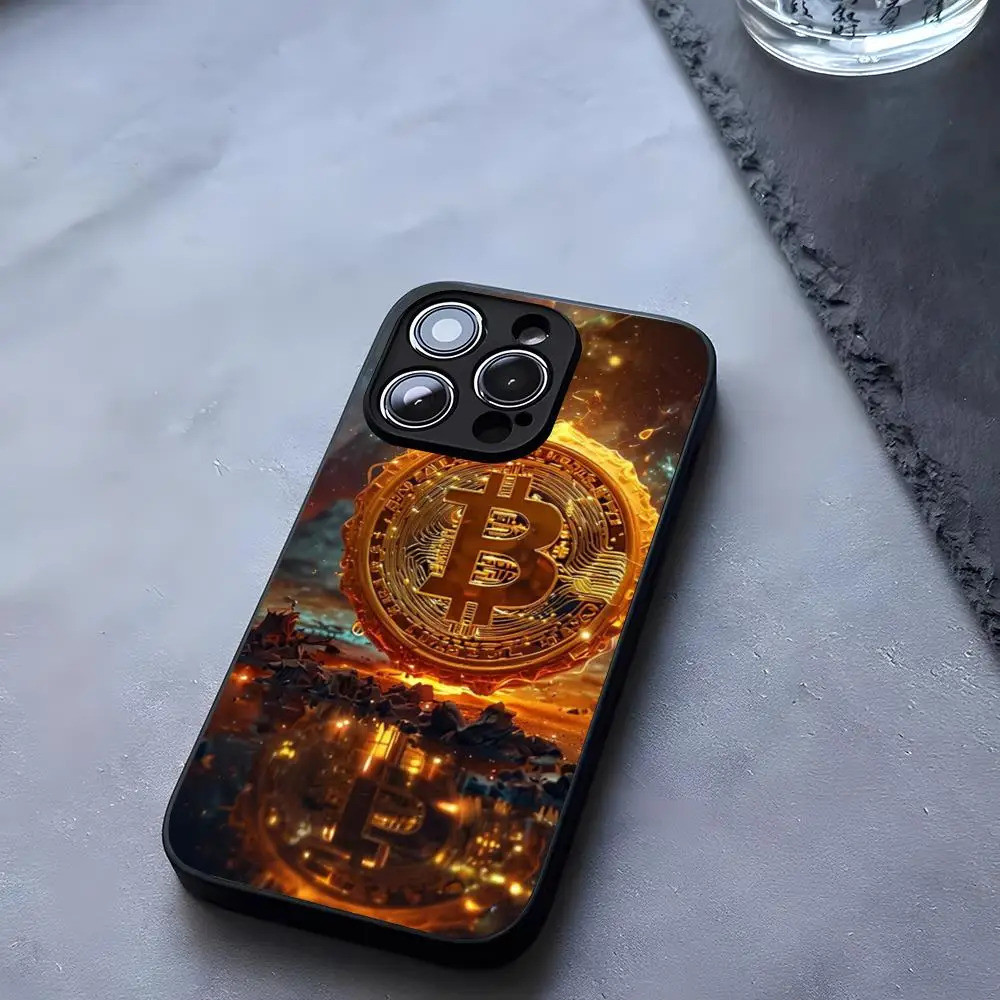 BK-2 Bitcoin Ethereum Art Ốp Điện Thoại Kính Cường Lực Cho IPhone 13 14 16 12 17,15 11 Pro XS Max Plus Mini X XR SE2020 Coque